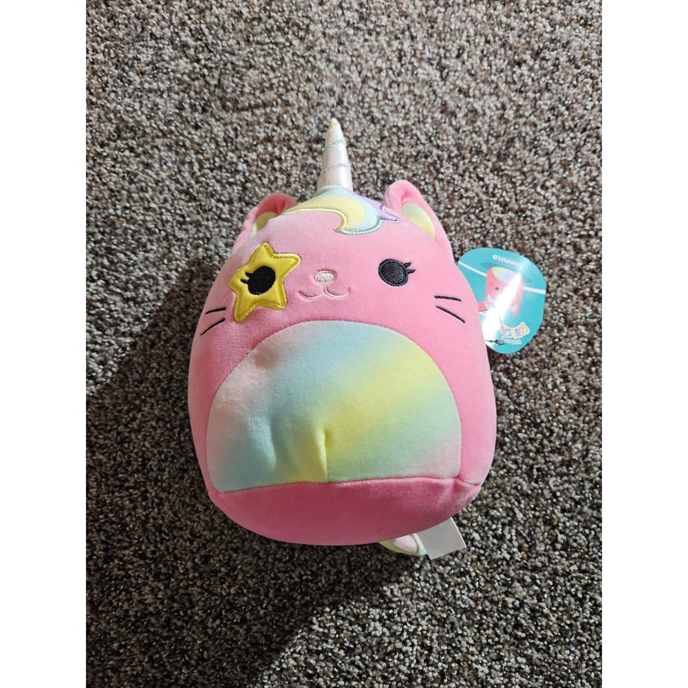 Squishmallows Sienna the Caticorn Pink Rainbow Star Eye Plush Toy 8 Inch NWT